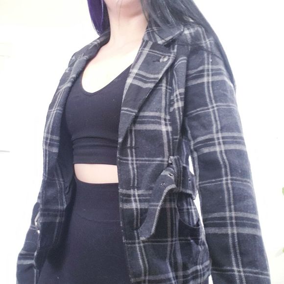 Smart Set Plaid Wool Pea Coat - Picture 6 of 15